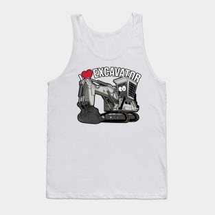 I LOVE EXCAVATOR KAWAII Tank Top